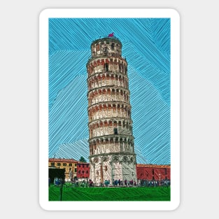 Leaning Tower of Pisa Hatching Sticker